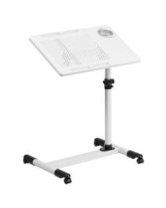 Flash Furniture Height Adjustable Contemporary Metal Mobile Computer Desk, White