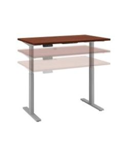 Bush Business Furniture Move 60 Series 48inW x 24inD Height Adjustable Standing Desk, Hansen Cherry/Cool Gray Metallic, Standard Delivery
