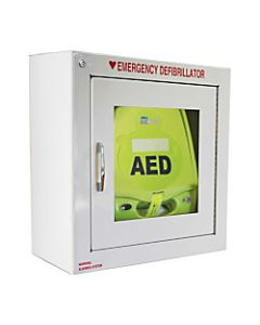 Zoll Medical AED Plus Defibrillator Alarmed Wall Cabinet, White