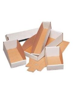 Office Depot Brand Standard-Duty Open-Top Bin Storage Boxes, Small Size, Oyster White, Case Of 50