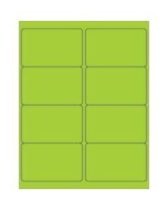 Office Depot Brand Labels, LL179GN, Rectangle, 4in x 2 1/2in, Fluorescent Green, Case Of 800