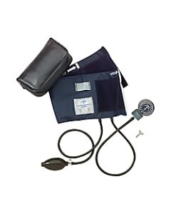 Medline Handheld Aneroid Sphygmomanometer, Adult, Blue