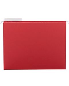 Smead Colored Hanging Folders, 8 1/2in x 11in, 10% Recycled, Red, Box Of 25