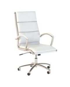 Bush Business Furniture Modelo Bonded Leather High-Back Office Chair, White, Standard Delivery