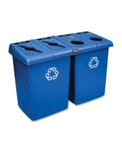 Rubbermaid 92-Gallon Glutton Recycling Station, Blue