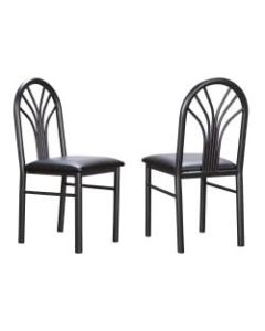 Linon Fahey Metal Side Chairs, Black, Set Of 2 Chairs