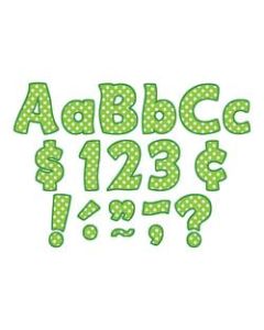 Teacher Created Resources Funtastic Font Polka Dot Letters And Numbers, 4in, Lime, Pre-K - Grade 8, Pack Of 208