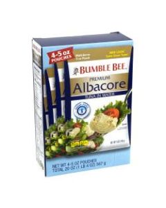 Bumble Bee Premium Albacore Tuna Pouches, 5 Oz, Pack Of 4