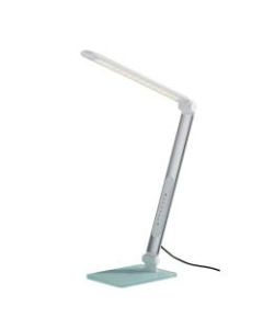 Adesso Simplee Douglas LED Desk Lamp, 24inH, Matte Silver Shade/Frosted Base