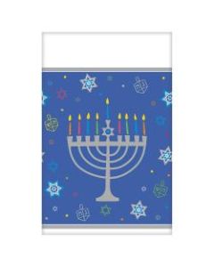 Amscan Hanukkah 8 Happy Nights Plastic Table Covers, 54in x 102in, Blue, 1 Cover Per Pack, Case Of 3 Packs
