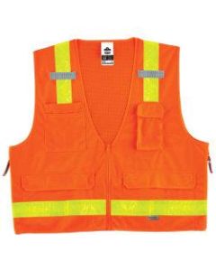Ergodyne GloWear Safety Vest, Hi-Gloss Surveyors 8250ZHG, Type R Class 2, Large/X-Large, Orange