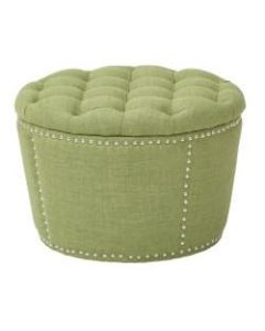 OSP Accents Lacey Tufted Storage Ottoman Set, Milford Grass
