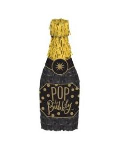Amscan New Years Mini Bottle Decorations, 7in x 2-1/2in, Black, 1 Decoration Per Pack, Case Of 3 Packs