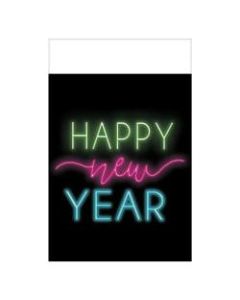 Amscan New Years Glow Plastic Table Covers, 54in x 102in, Black, 1 Cover Per Pack, Case Of 3 Packs