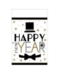 Amscan New Years Dapper Night Plastic Table Covers, 54in x 102in, Multicolor, 1 Cover Per Pack, Case Of 3 Packs