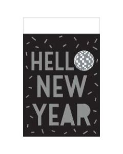 Amscan New Years Disco Ball Drop Plastic Table Covers, 54in x 102in, Black, 1 Cover Per Pack, Case Of 3 Packs
