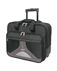 Overland Geoffrey Beene Tech Rolling Business Case With 18in Laptop Pocket, Black