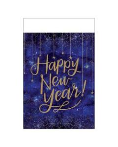 Amscan Midnight New Years Eve Metallic Plastic Table Covers, 54in x 102in, Blue, 1 Cover Per Pack, Case Of 3 Packs