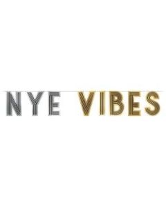 Amscan New Years NYE Vibes Letter Banners, 8in x 12ft, Multicolor, 1 Banner Per Pack, Case Of 3 Packs