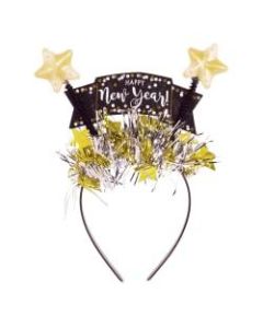 Amscan New Years Light Up Star Head Boppers, 9in x 8in, Gold, 1 Bopper Per Pack, Case Of 3 Packs