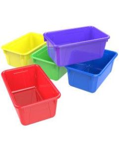 Storex Cubby Bins, Medium Size, Assorted Colors, Pack Of 5