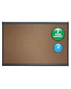 Quartet Select Prestige Color Cork Bulletin Board, 24in x 36in, Aluminum Frame With Graphite Finish