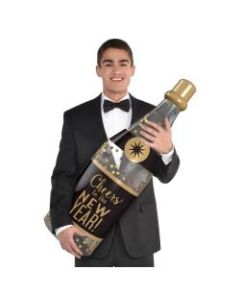 Amscan New Years Champagne Bottle Props, 36in x 10in, Clear, 1 Prop Per Pack, Case Of 2 Packs