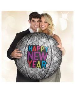 Amscan New Years Inflatable Ball Drop Props, 23in x 23in, Silver, 1 Prop Per Pack, Case Of 2