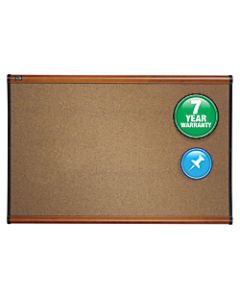Quartet Select Prestige Color Cork Bulletin Board, 48in x 36in, Aluminum Frame With Light Cherry Finish