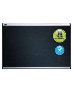 Quartet Prestige Select Black Embossed Foam Bulletin Board, 36in x 48in, Aluminum Frame With Silver Finish
