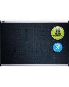 Quartet Prestige Select Black Embossed Foam Bulletin Board, 48in x 72in, Aluminum Frame With Silver Finish