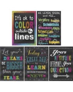 Teacher Created Resources Chalkboard Brights Poster Set - 13.4in Width x 19in Height - Multicolor