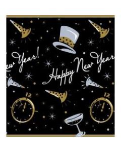 Amscan New Years Black Tie Affair Plastic Table Covers, 54in x 84in, Black, 3 Covers Per Pack, Case Of 2 Packs