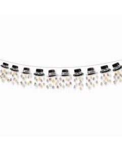 Amscan New Years Top Hat Garlands, 12in x 12ft, Multicolor, 1 Garland Per Pack, Case Of 2 Packs