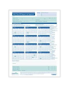 ComplyRight 2022 Time Off Request And Approval Calendars, 8 1/2in x 11in, Pack Of 50