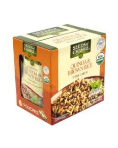 Seeds Of Change Brown Rice, With Quinoa And Garlic, 8.5 Oz, Pack Of 6 Pouches