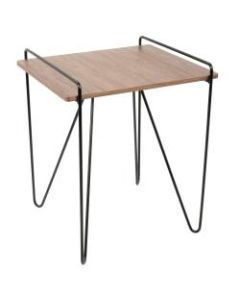 Lumisource Loft Mid-Century Modern End Table, Square, Walnut/Black