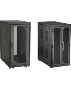 Black Box Elite EC24U3032TPMSMNK Rack Cabinet - For Server, PDU - 24U Rack Height - Black - Plexiglas, Mesh, Steel - TAA Compliant