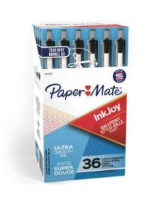 Paper Mate InkJoy 300 RT Retractable Pens, Medium Point, 1.0 mm, Clear Barrel, Black Ink, Pack Of 36