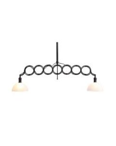 Zuo Modern Jade LED Ceiling Lamp, 41inW, White Shade/Antique Black Base