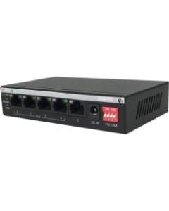 Amer 5 port Gigabit with 4 port PoE+ Range Extend Unmanaged Switch - 5 Ports - Gigabit Ethernet - 1000Base-T - 2 Layer Supported - Twisted Pair - Desktop - 3 Year Limited Warranty