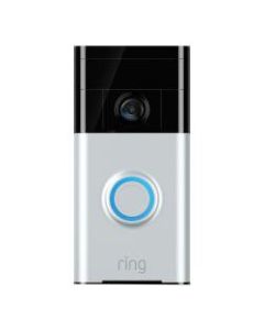 Ring Certified Refurbished Video Doorbell 1, Satin NIckel