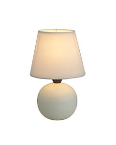 Simple Designs Mini Globe Table Lamp, 8 7/8inH, Off-White Shade/Off-White Base