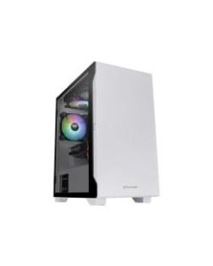 Thermaltake S100 Tempered Glass Snow Edition Micro Chassis - Micro Tower - White - SPCC, Tempered Glass, Steel, Metal - 4 x Bay - 1 x 4.72in x Fan(s) Installed