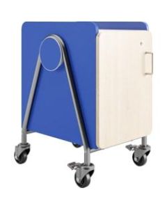 Safco Whiffle Single-Column 4-Drawer Rolling Storage Cart, 27-1/4inH x 16-1/2inW x 19-3/4inD, Spectrum Blue