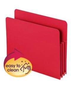 Smead Poly Expanding File Pockets, Letter Size, 3 1/2in Expansion, Red, Pack Of 4