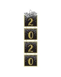 Amscan New Years 2020 Jumbo Hanging Decorations, 64-1/2in x 15-1/2in, Black, 1 Decoration Per Pack, Case Of 2 Packs