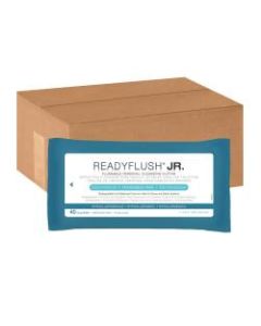 ReadyFlush Flushable Wipes, Unscented, 8in x 7in, White, 40 Wipes Per Pack, Case Of 24 Packs