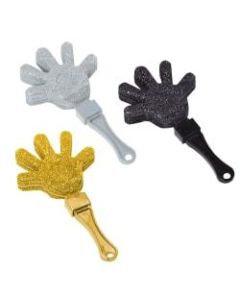 Amscan New Years Glitter Hand Clappers, 7in, Multicolor, 12 Clappers Per Pack, Case Of 2 Packs