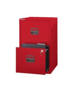 Bisley 14-13/16inD Vertical 2-Drawer Under-Desk Storage Cabinet, Metal, Red